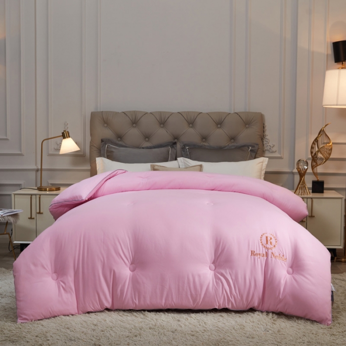 91家纺网 家纺一手货源 找家纺 天瑜家纺 2023洛卡棉冬被秋冬被子丝棉被芯 粉色