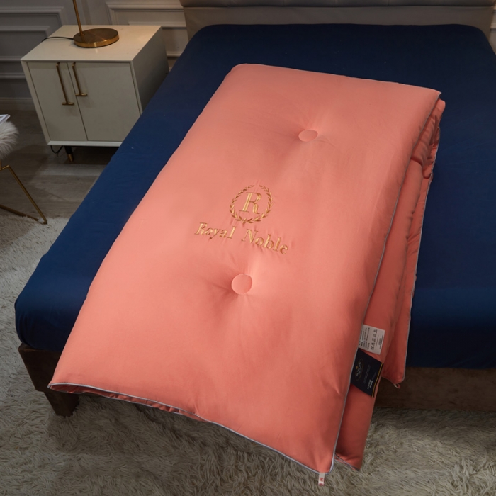 91家纺网 家纺一手货源 找家纺 天瑜家纺 2023洛卡棉冬被秋冬被子丝棉被芯 桔色