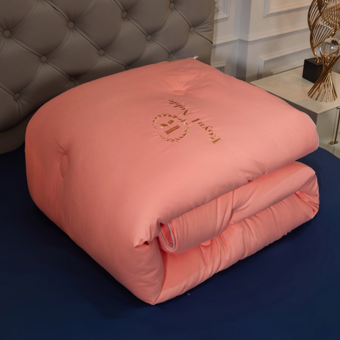 91家纺网 家纺一手货源 找家纺 天瑜家纺 2023洛卡棉冬被秋冬被子丝棉被芯 桔色