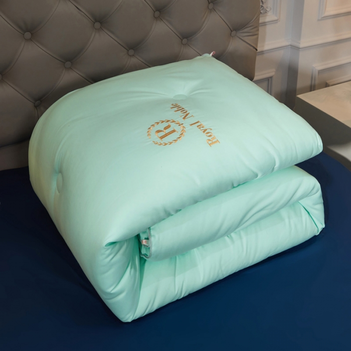 91家纺网 家纺一手货源 找家纺 天瑜家纺 2023洛卡棉冬被秋冬被子丝棉被芯 水绿