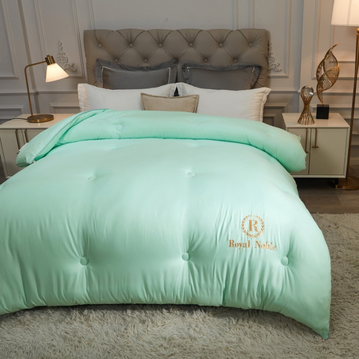 91家纺网 家纺一手货源 找家纺 天瑜家纺 2023洛卡棉冬被秋冬被子丝棉被芯 水绿