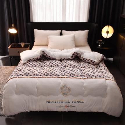 （总）芃成 2022新款加厚牛奶绒羊羔绒绣花冬被被芯