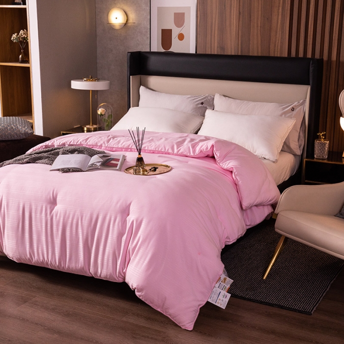 91家纺网 家纺一手货源 找家纺 被靠被 2023新款桑蚕丝大豆纤维被系列 粉色