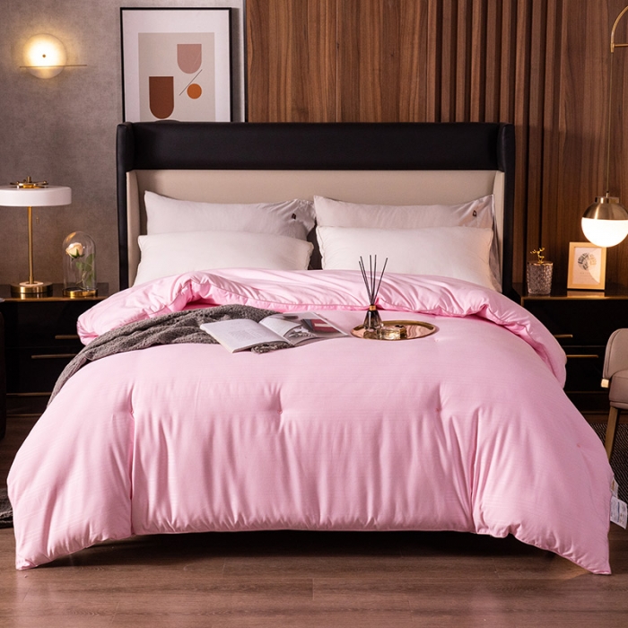 91家纺网 家纺一手货源 找家纺 被靠被 2023新款桑蚕丝大豆纤维被系列 粉色