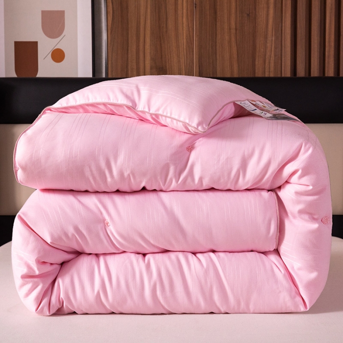 91家纺网 家纺一手货源 找家纺 被靠被 2023新款桑蚕丝大豆纤维被系列 粉色