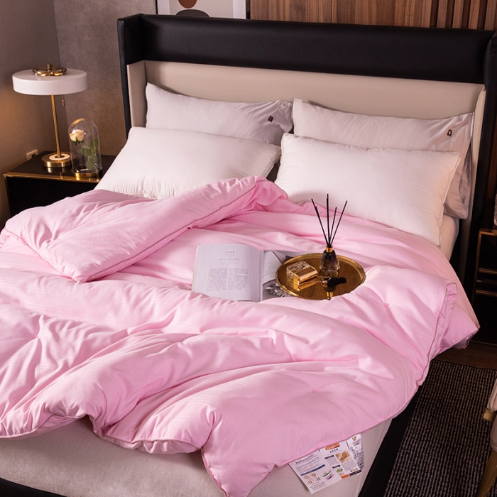 91家纺网 家纺一手货源 找家纺 被靠被 2023新款桑蚕丝大豆纤维被系列 粉色