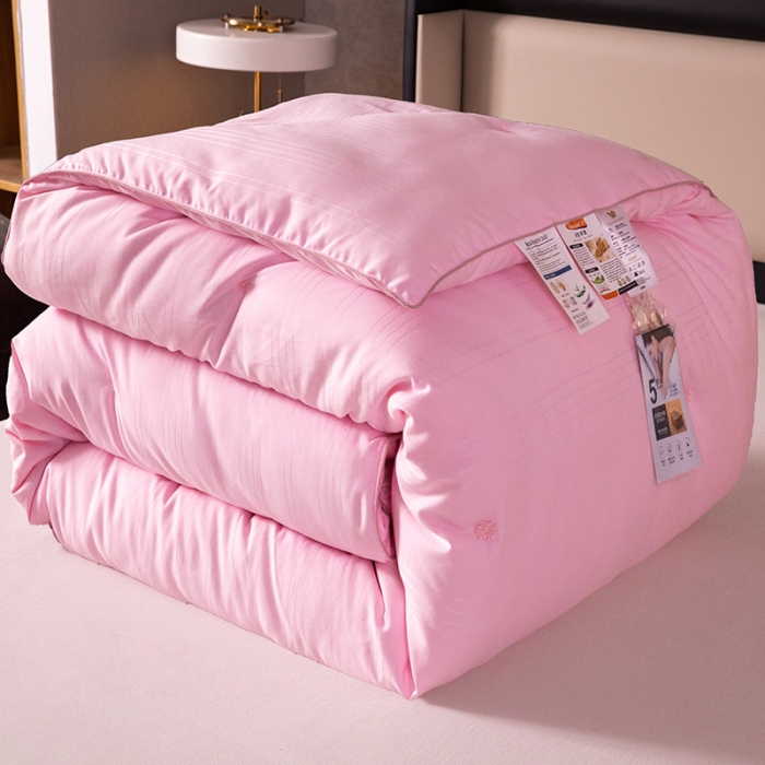 91家纺网 家纺一手货源 找家纺 被靠被 2023新款桑蚕丝大豆纤维被系列 粉色