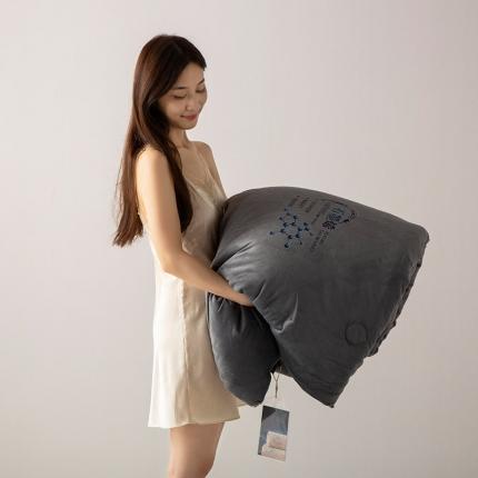 91家纺网 家纺一手货源 找家纺 被靠被 2023新款石墨烯科技发热被子系列 摩登灰