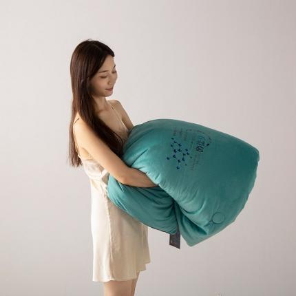 91家纺网 家纺一手货源 找家纺 被靠被 2023新款石墨烯科技发热被子系列 云雾蓝