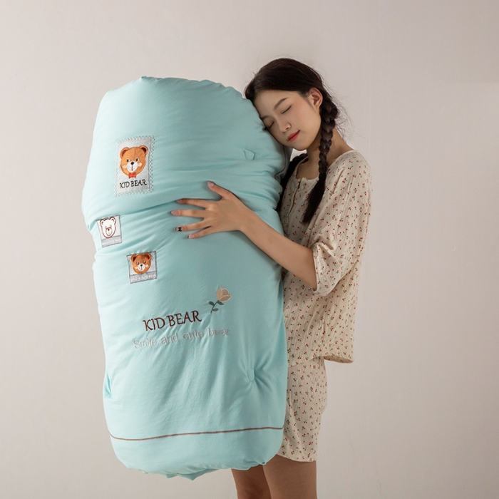 91家纺网 家纺一手货源 找家纺 被靠被 2023新款雅芙棉石墨烯发热被小熊系列 布丁熊-绿