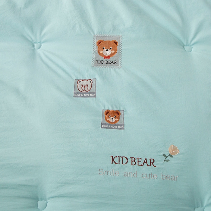 91家纺网 家纺一手货源 找家纺 被靠被 2023新款雅芙棉石墨烯发热被小熊系列 布丁熊-绿