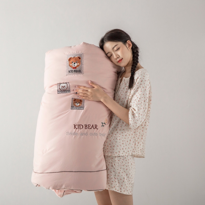 91家纺网 家纺一手货源 找家纺 被靠被 2023新款雅芙棉石墨烯发热被小熊系列 布丁熊--玉