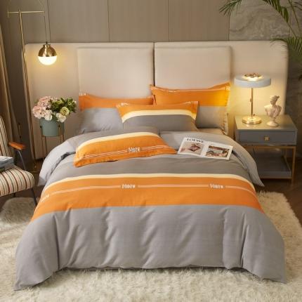 91家纺网 家纺一手货源 找家纺 金纱玉纺 2022新款全棉印花加厚磨毛四件套欧若拉-灰