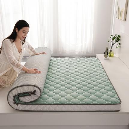 91家纺网 家纺一手货源 找家纺 亿丁点 2023新款牛奶绒乳胶记忆棉双人床垫 大床翠绿