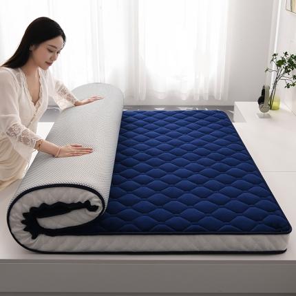 91家纺网 家纺一手货源 找家纺 亿丁点 2023新款牛奶绒乳胶记忆棉双人床垫 大床蓝色