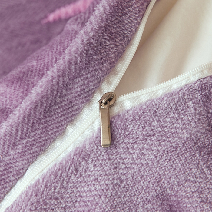 91家纺网 家纺一手货源 找家纺 纽缦 2022新款牛奶绒四件套爱之音系列 爱之音浅紫