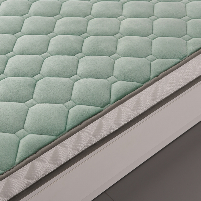 91家纺网 家纺一手货源 找家纺 亿丁点 2023新款牛奶绒乳胶记忆棉双人床垫 大床翠绿