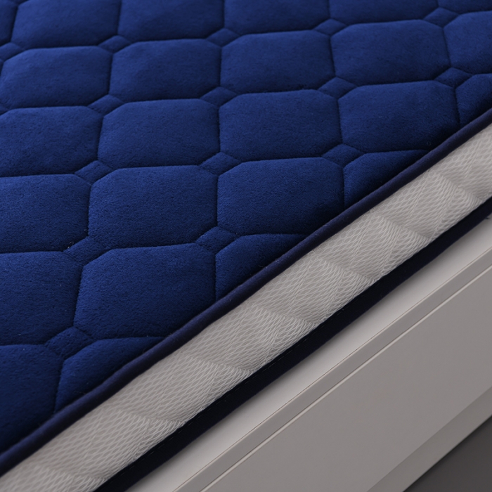 91家纺网 家纺一手货源 找家纺 亿丁点 2023新款牛奶绒乳胶记忆棉双人床垫 大床蓝色