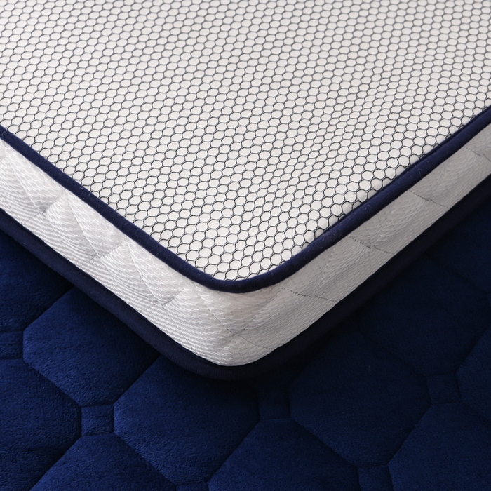 91家纺网 家纺一手货源 找家纺 亿丁点 2023新款牛奶绒乳胶记忆棉双人床垫 大床蓝色