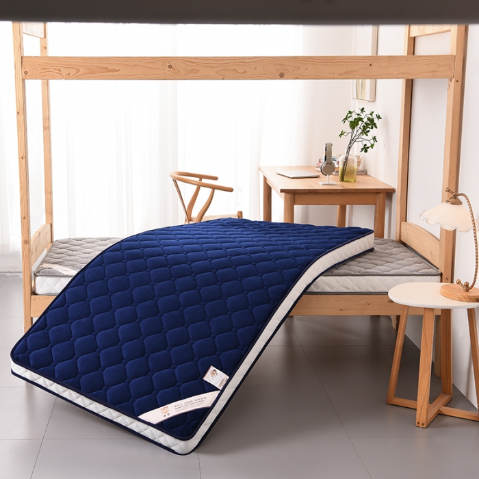 91家纺网 家纺一手货源 找家纺 亿丁点 2023新款牛奶绒乳胶记忆棉学生床垫 牛奶绒蓝色（小床）