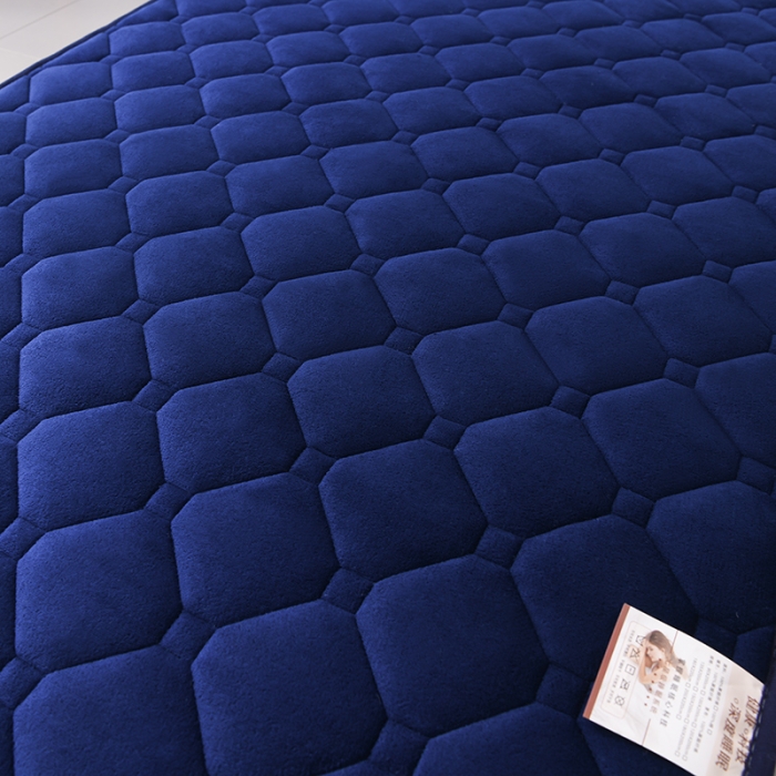 91家纺网 家纺一手货源 找家纺 亿丁点 2023新款牛奶绒乳胶记忆棉学生床垫 牛奶绒蓝色（小床）