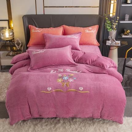 91家纺网 家纺一手货源 找家纺 （总）纽缦 2022新款牛奶绒四件套梦幻花语系列