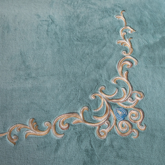 91家纺网 家纺一手货源 找家纺 纽缦 2022新款牛奶绒四件套时尚典范系列 时尚典范豆绿