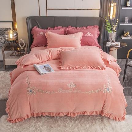 纽缦 2022新款牛奶绒四件套时尚典范系列 时尚典范玉色