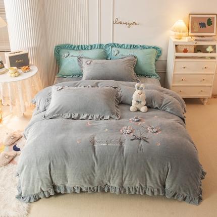 91家纺网 家纺一手货源 找家纺 （总）纽缦 2022新款牛奶绒四件套唯爱系列