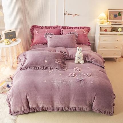 91家纺网 家纺一手货源 找家纺 （总）纽缦 2022新款牛奶绒四件套唯爱系列