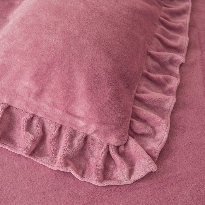 91家纺网 家纺一手货源 找家纺 纽缦 2022新款牛奶绒四件套唯爱系列 唯爱豆沙