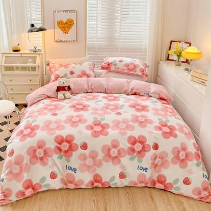 91家纺网 家纺一手货源 找家纺 乐童 全棉网红直播爆款吊边＋一字绣工艺款四件套（三）云梦花间