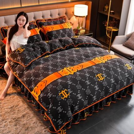 澳洲羽 2024新款高克重印花牛奶绒四件套 潮牌