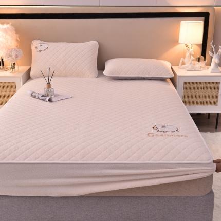 91家纺网 家纺一手货源 找家纺 好眠好梦家纺2023新款暖羊绒羊绒蛋白纤维床笠三件套 淡雅玉