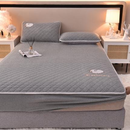 91家纺网 家纺一手货源 找家纺 好眠好梦家纺2023新款暖羊绒羊绒蛋白纤维床笠三件套 高级灰