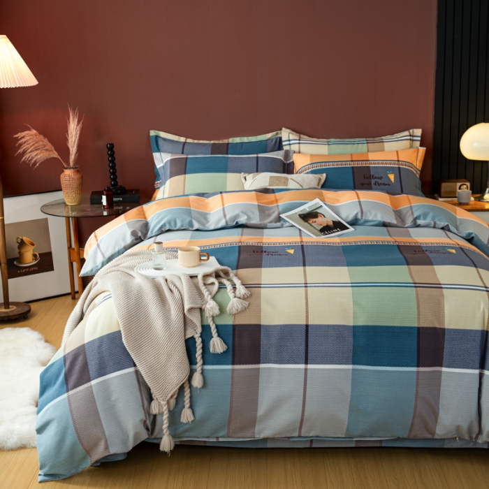 91家纺网 家纺一手货源 找家纺 乐视 2024新款加厚高密全棉磨毛四件套 安德烈