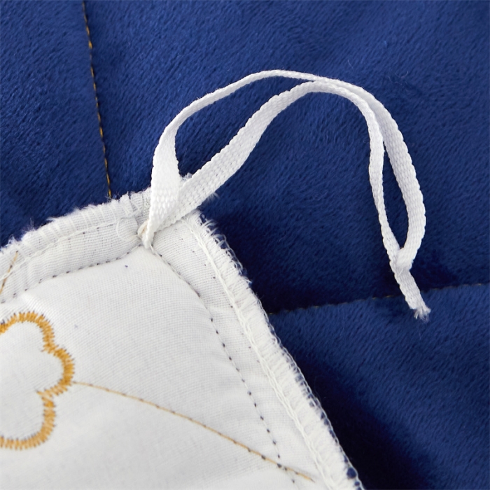 91家纺网 家纺一手货源 找家纺 十个点家纺 2024新款刺绣水晶绒床盖三件套 宝蓝