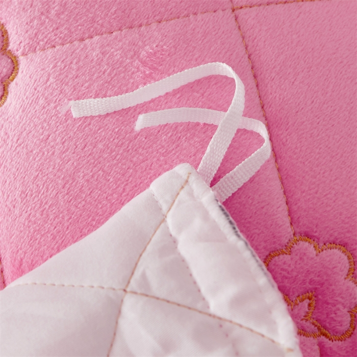 91家纺网 家纺一手货源 找家纺 十个点家纺 2024新款刺绣水晶绒床盖三件套 粉色