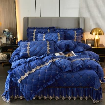 91家纺网 家纺一手货源 找家纺 （总）十个点家纺 2024新款刺绣水晶绒床盖四件套