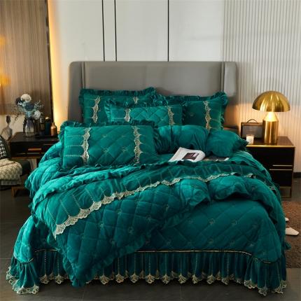 91家纺网 家纺一手货源 找家纺 （总）十个点家纺 2024新款刺绣水晶绒床盖四件套