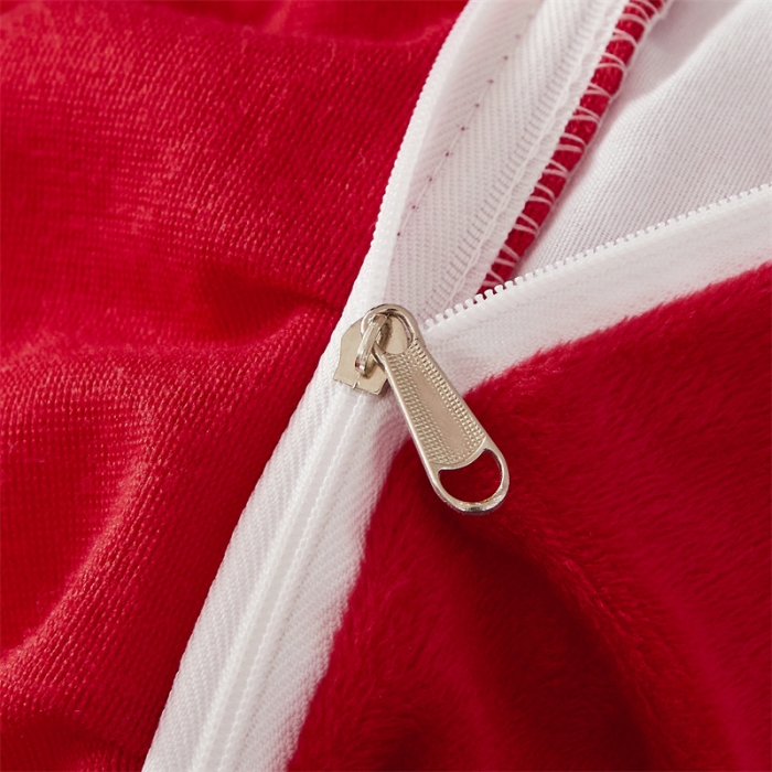 91家纺网 家纺一手货源 找家纺 十个点家纺 2024新款刺绣水晶绒床盖四件套 大红