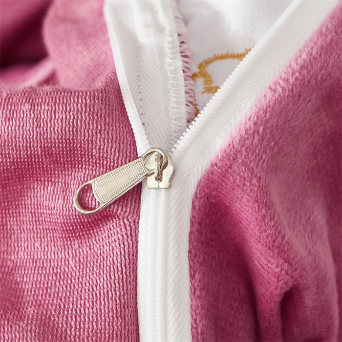 91家纺网 家纺一手货源 找家纺 十个点家纺 2024新款刺绣水晶绒床盖四件套 豆沙