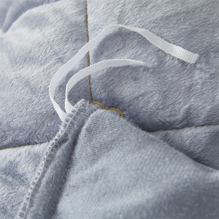 91家纺网 家纺一手货源 找家纺 十个点家纺 2024新款刺绣水晶绒床盖四件套 灰色