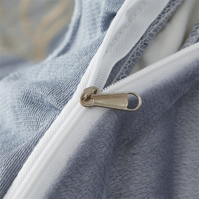 91家纺网 家纺一手货源 找家纺 十个点家纺 2024新款刺绣水晶绒床盖四件套 灰色