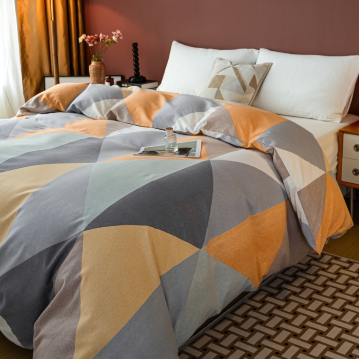 91家纺网 家纺一手货源 找家纺 乐视 2024新款加厚高密全棉磨毛被套 奥利尔