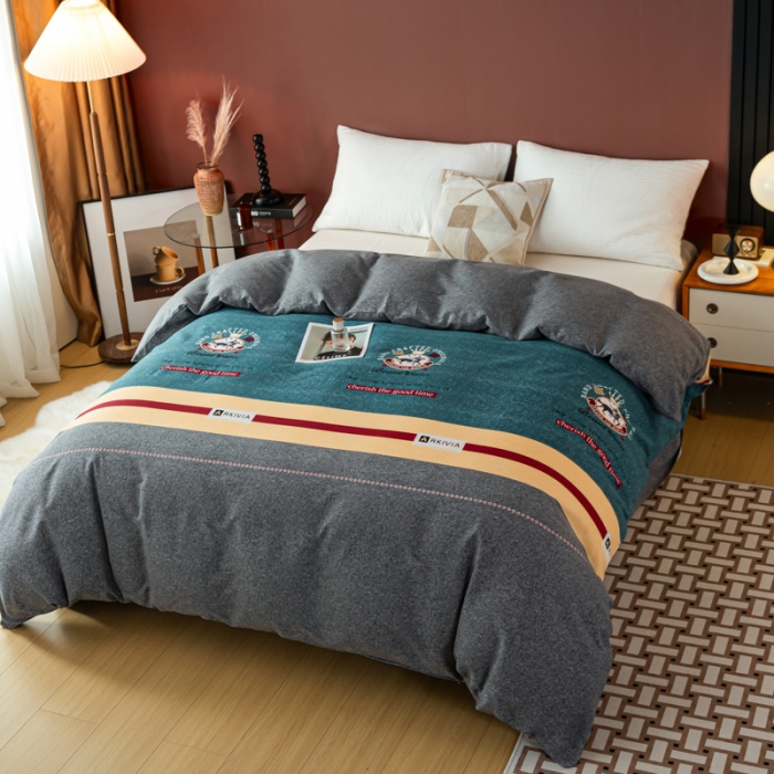 91家纺网 家纺一手货源 找家纺 乐视 2024新款加厚高密全棉磨毛被套 奥斯