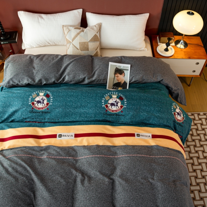 91家纺网 家纺一手货源 找家纺 乐视 2024新款加厚高密全棉磨毛被套 奥斯