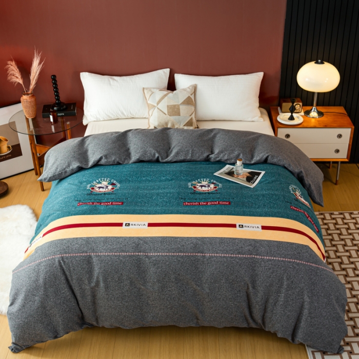 91家纺网 家纺一手货源 找家纺 乐视 2024新款加厚高密全棉磨毛被套 奥斯