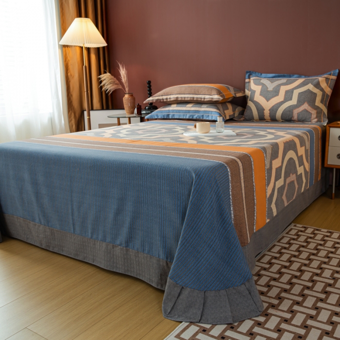 91家纺网 家纺一手货源 找家纺 乐视 2024新款加厚高密全棉磨毛床单 威尼斯