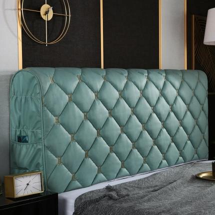 91家纺网 家纺一手货源 找家纺 总 情恒 2025新款防撞加厚夹棉刺绣绗缝全包床头罩大靠背靠垫-科技布